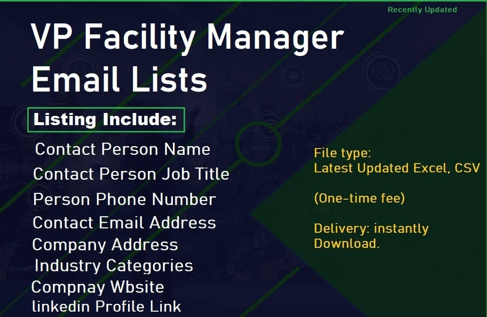VP Facility Manager Email Lists