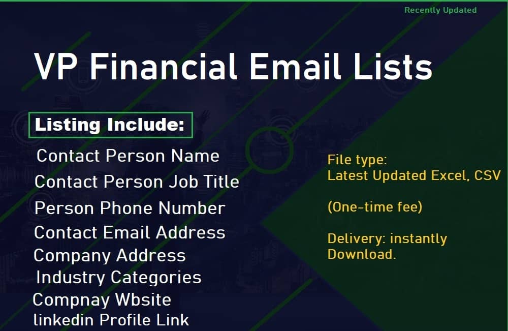 VP pénzügyi e-mail listák