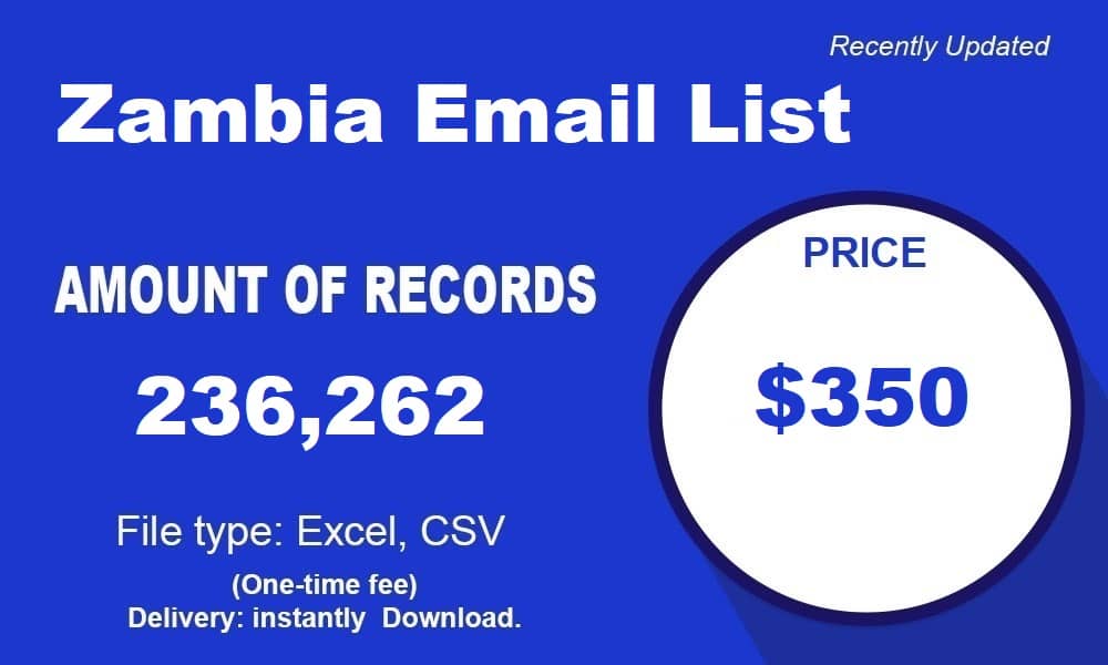 قائمة البريد الإلكتروني لزامبيا