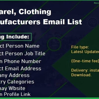 E-Mail-Liste der Bekleidungs- und Bekleidungshersteller