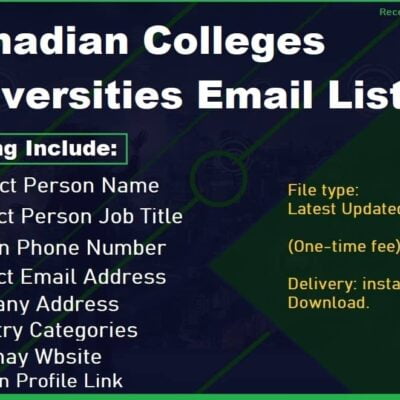 Liste de courriel des collèges et universités du Canada