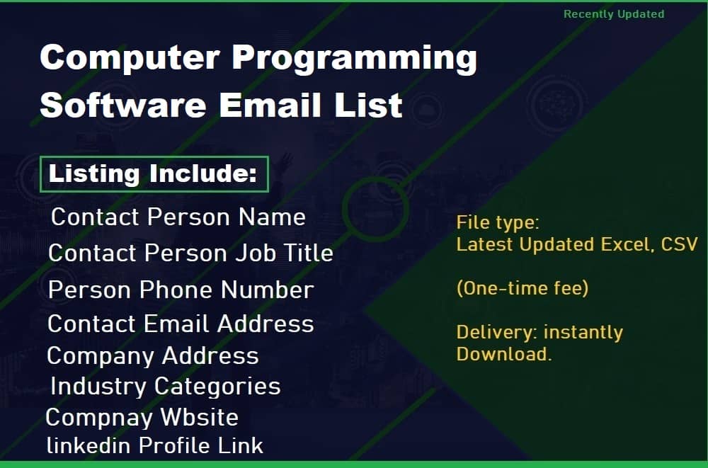 E-Mail-Liste für Computerprogrammierungssoftware