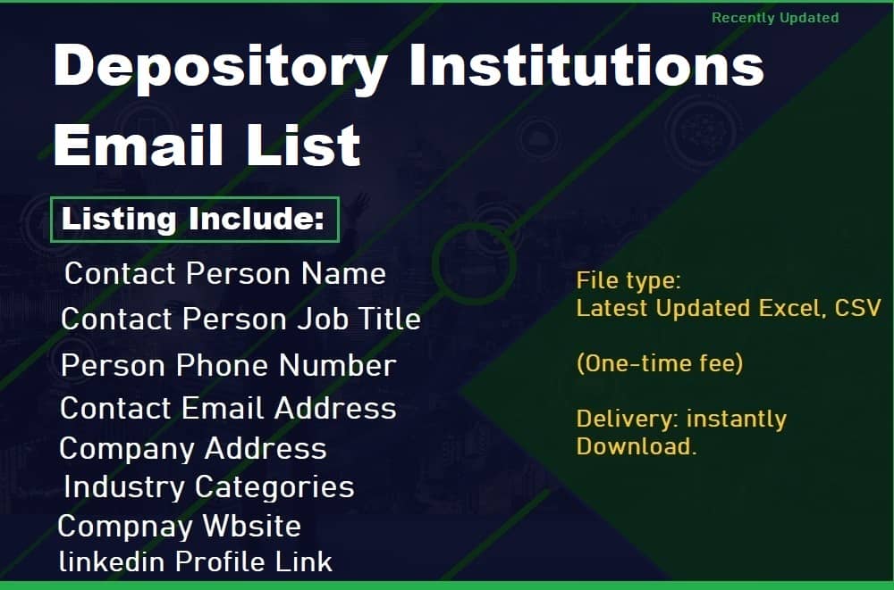 Depository Institutions Email List