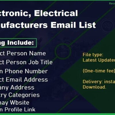 Electronic, Electrical Manufacturers Email List