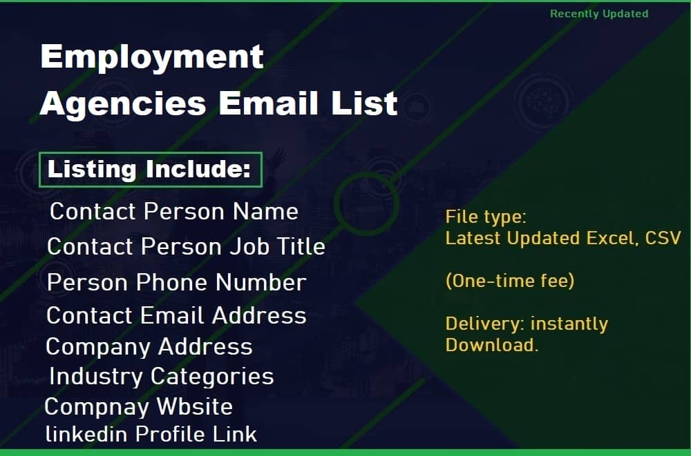 Lista de correo electrónico de las agencias de empleo