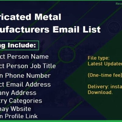E-Mail-Liste der Hersteller von fabrizierten Metallen