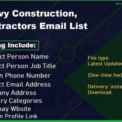 Heavy Construction, Contractors Email List