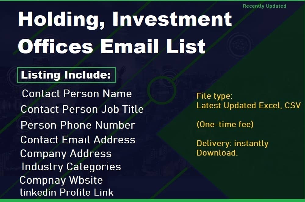 Холдинг, Список електронних адрес офісів для інвестицій