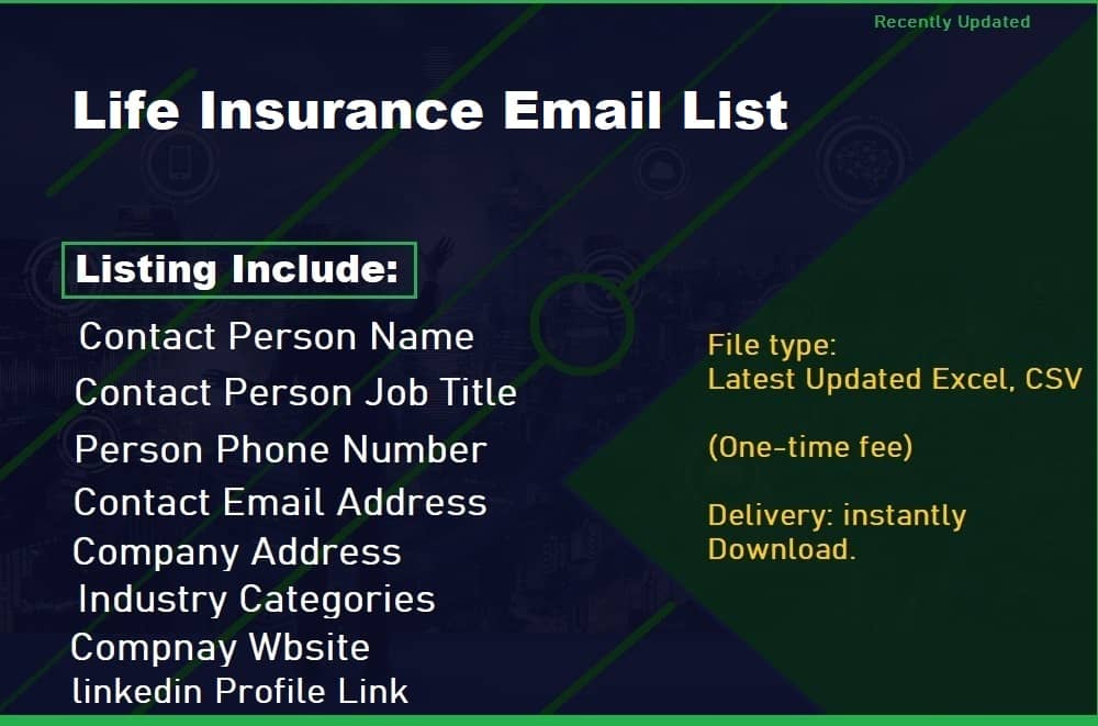 Lista de e-mail de seguro de vida