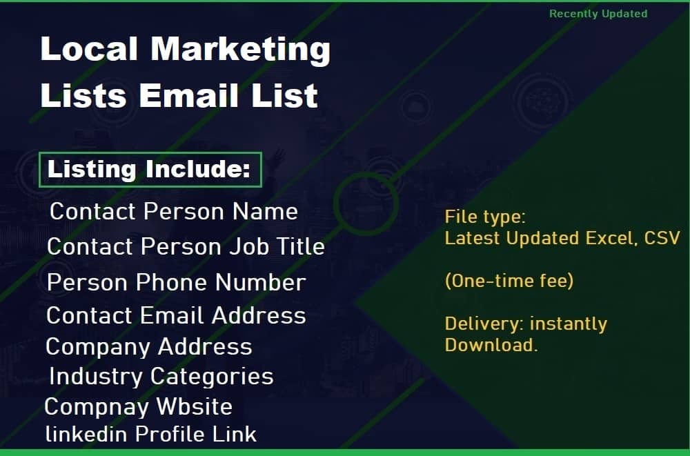 E-Mail-Liste für lokale Marketinglisten