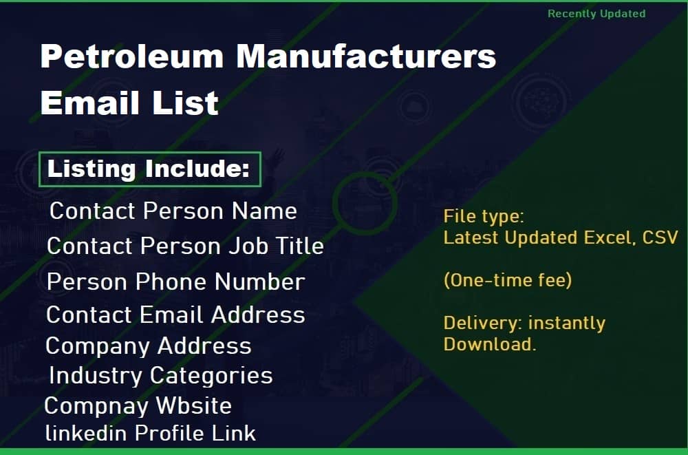Petroleum Manufacturers Email List