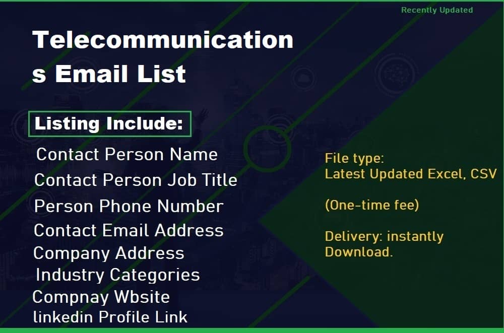 Telekommunikations-E-Mail-Liste
