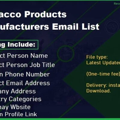 烟草制品制造商电子邮件列表