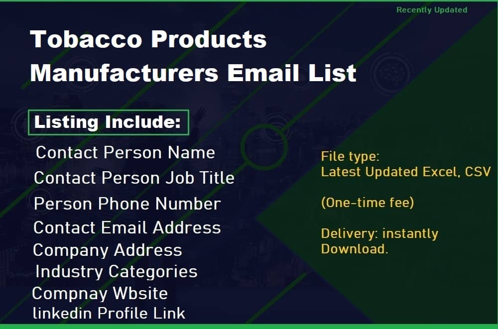 Tabaksproducten Fabrikanten E-maillijst