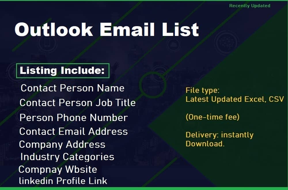 Lista de correo electrónico de Outlook