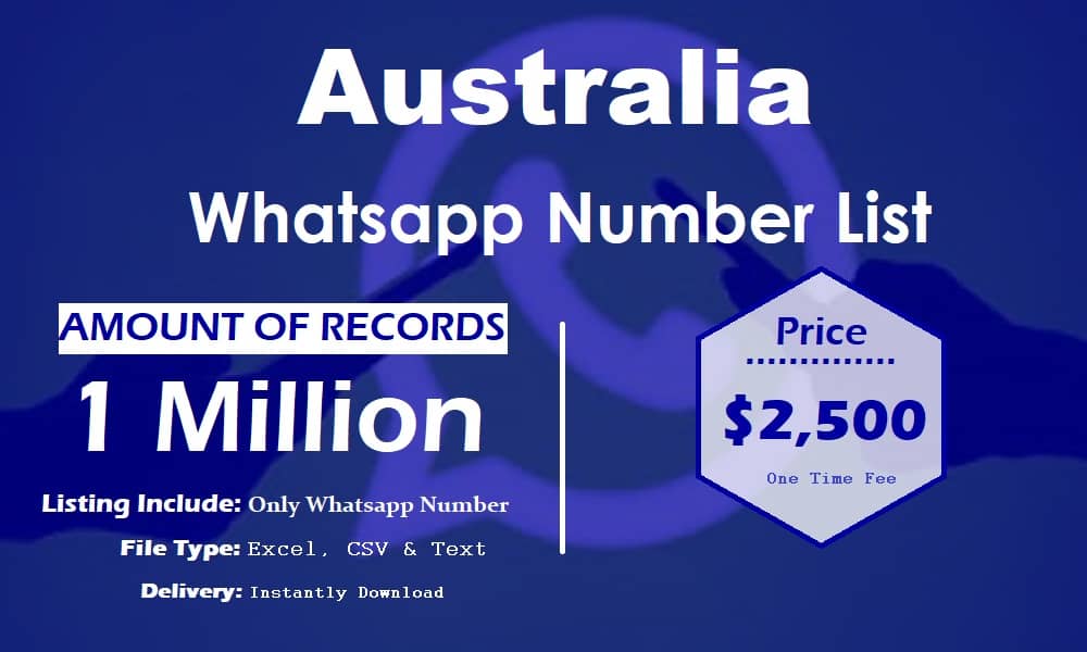 Lista de números de WhatsApp de Australia