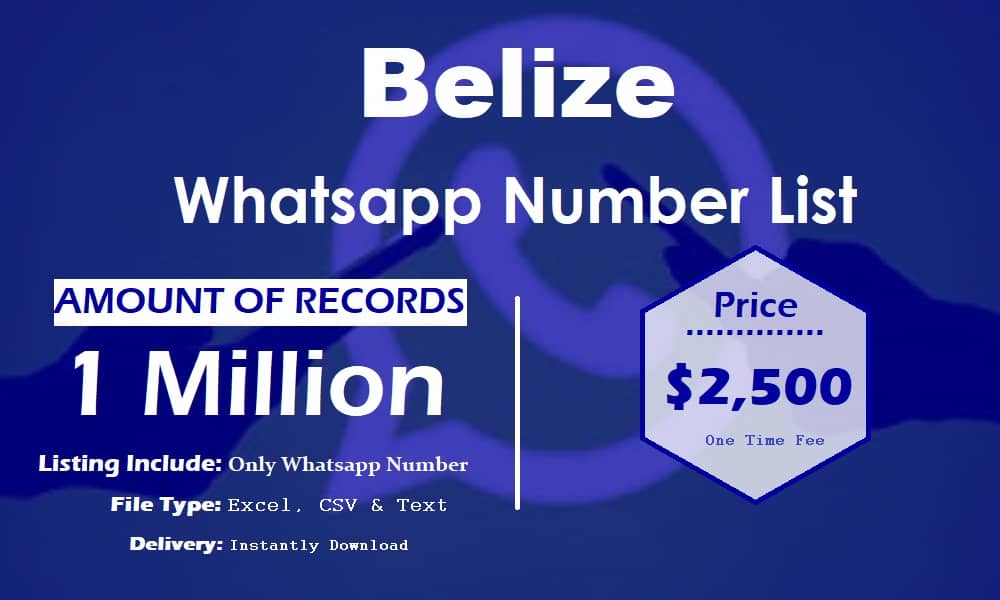 Seznam čísel Belize WhatsApp
