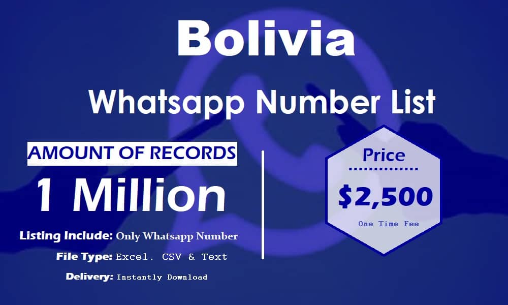 Списък с номера на Боливия WhatsApp