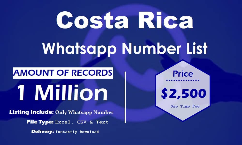 ລາຍຊື່ຕົວເລກ WhatsApp ຂອງ Costa Rica