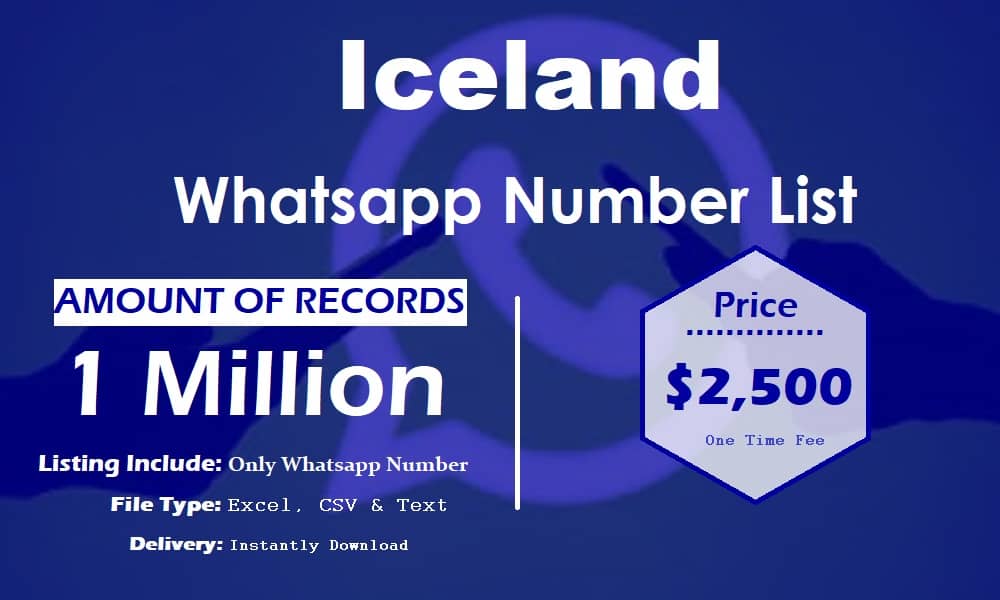 قائمة أرقام WhatsApp في أيسلندا