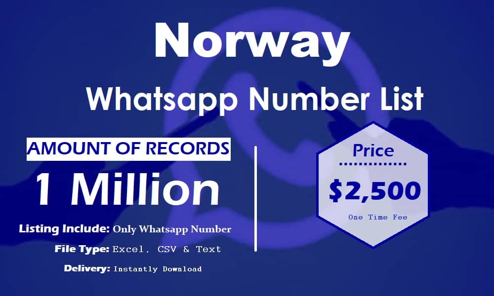 Norsko Seznam čísel WhatsApp