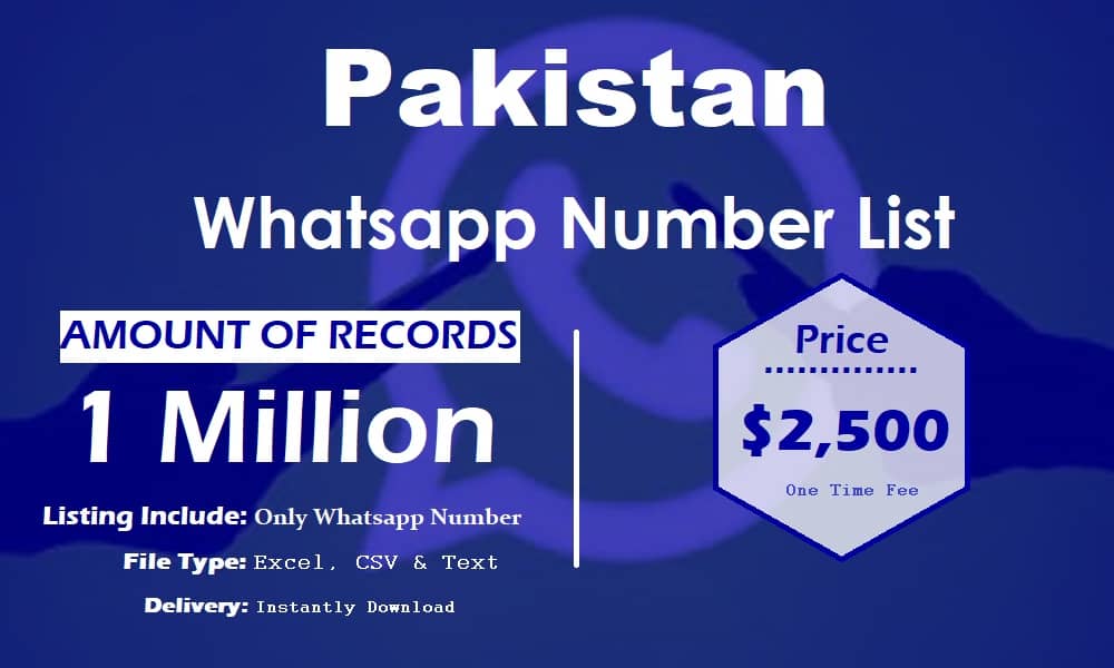 Liste des numéros WhatsApp du Pakistan