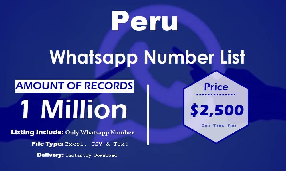 Lista de números do WhatsApp do Peru