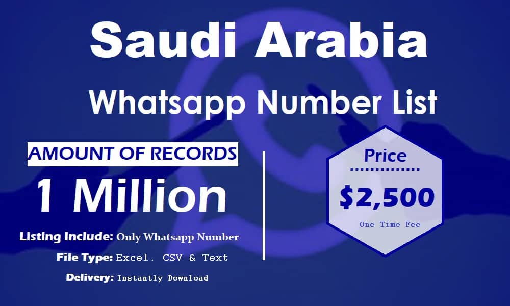 Lista de números de WhatsApp de Arabia Saudita