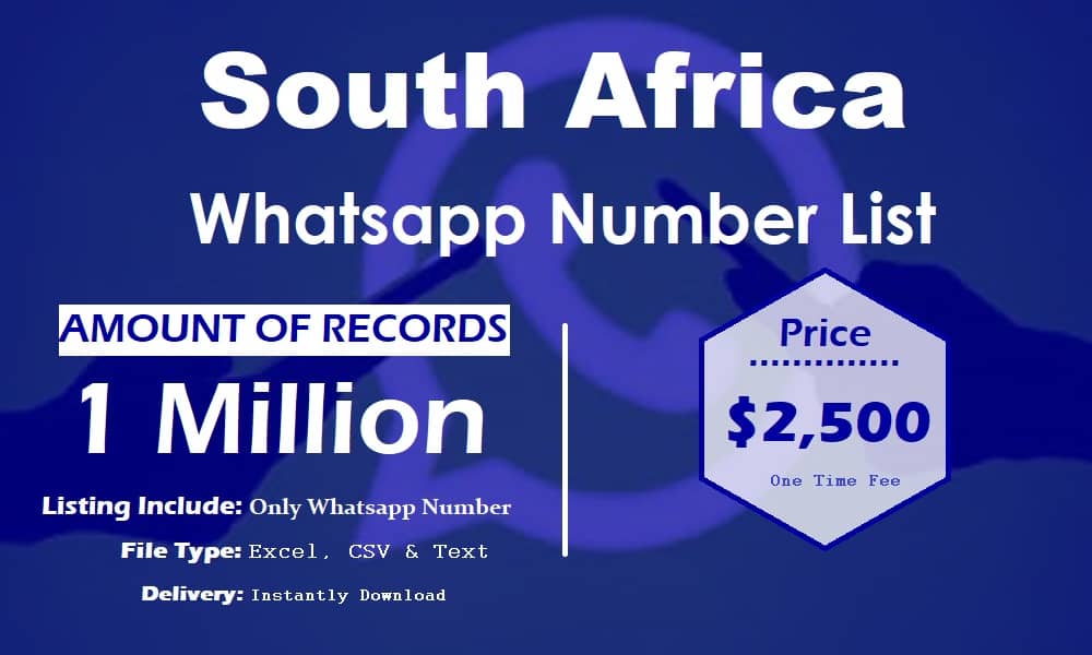 Lista de números de WhatsApp de Sudáfrica
