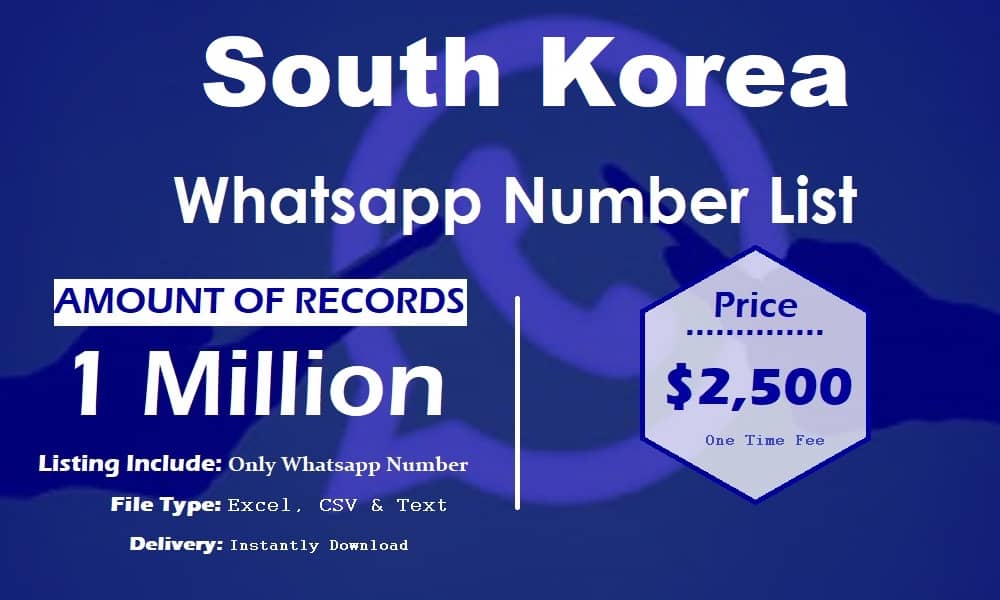 Lista de números de WhatsApp de Corea del Sur