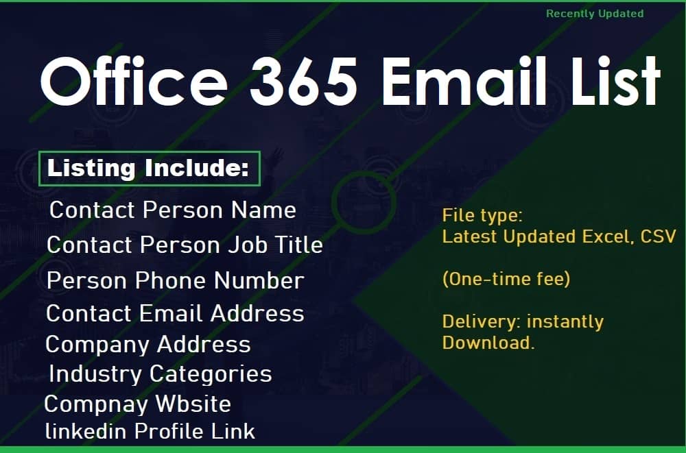 Immagine dell'elenco e-mail di Office 365